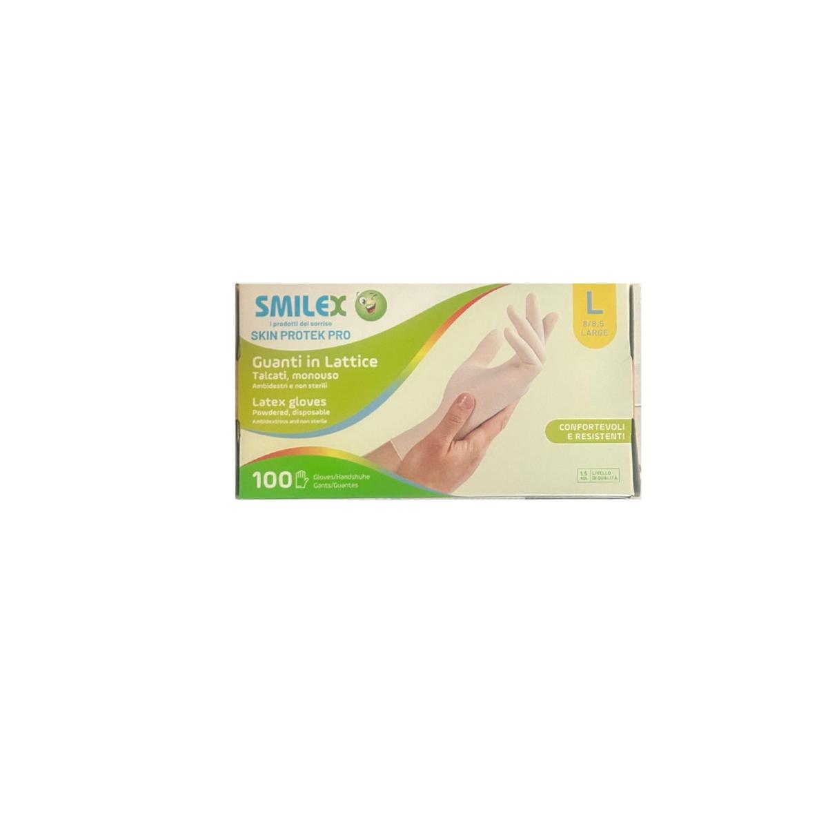Smilex skin protek  guanti in lattice x 100 l