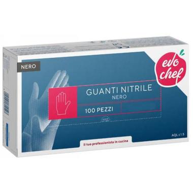 Evo chef guanti nitrile nero x 100  s