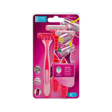 Dr.protec rasoio trilama donna 3pz con striscia aloe vera