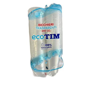 Bicchiere cc200 conf. 100 pz trasparente p.p.