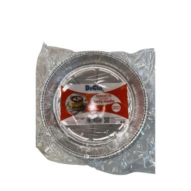 Decla vasch. in alluminio torta media x 2pz