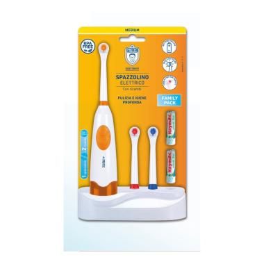 Dr.protec spazzolino elettrico base+3ric. +2pz batt. aa