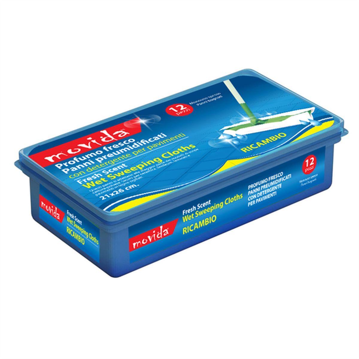 Movida panno umido polvere 12 pz box pvc