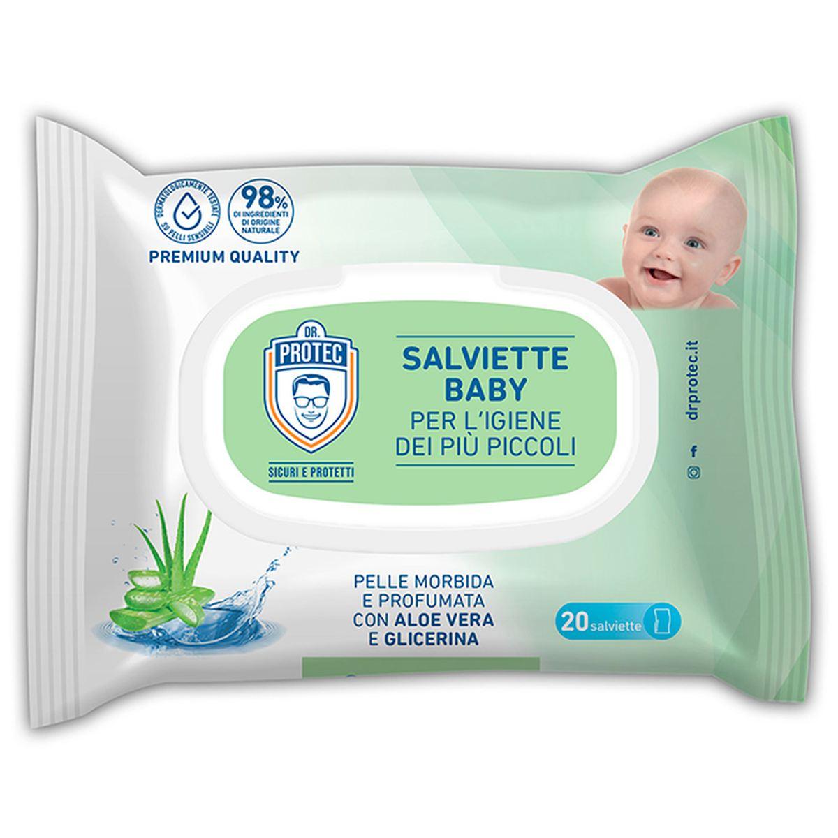 Salviettine baby aloe vera 20 pz